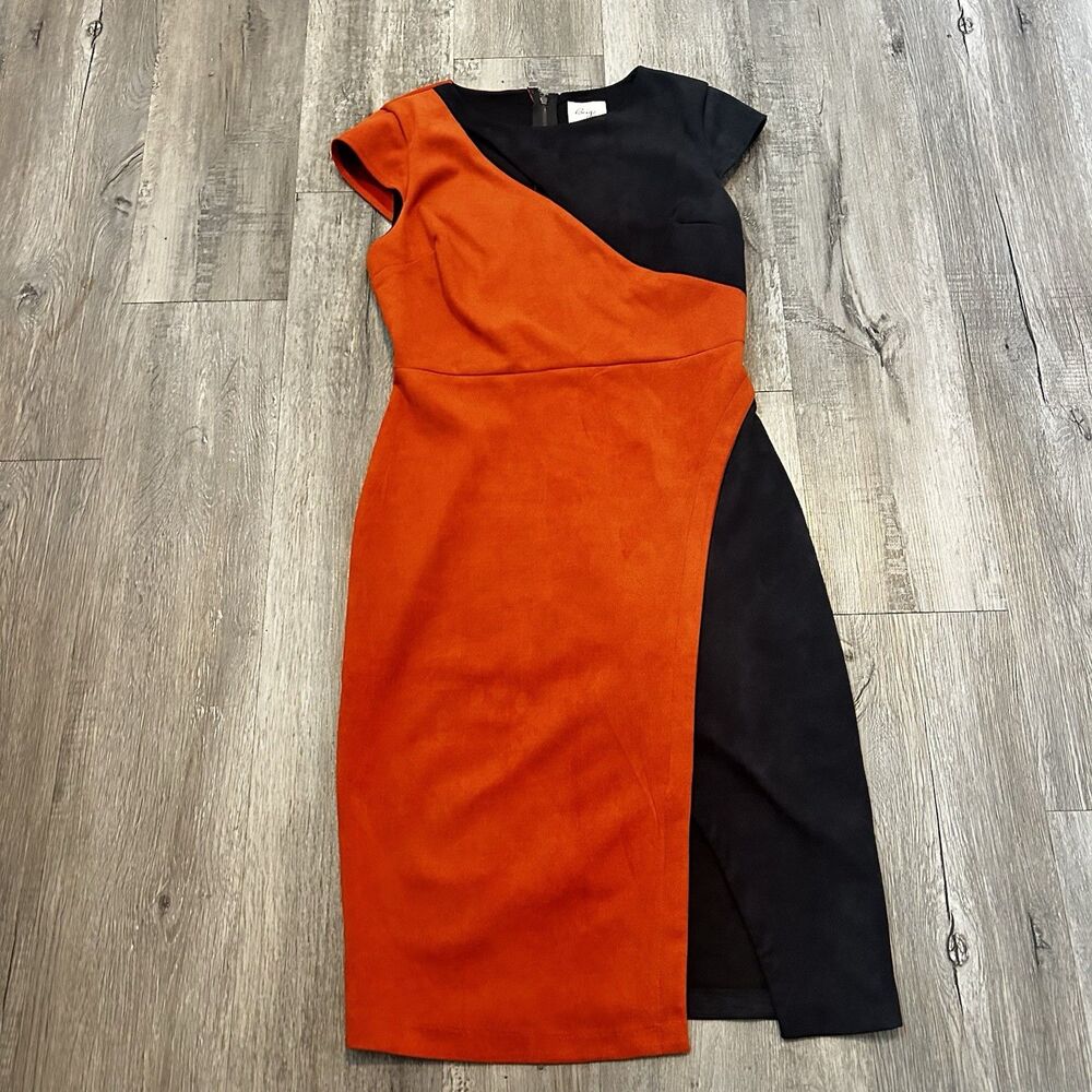 Velvet Burnout Dress Women Sz 8 Velvet Orange Whimsigoth Holiday Thanskgiving